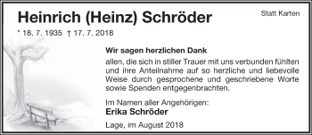 Anzeige  Heinrich Schröder  Lippische Landes-Zeitung