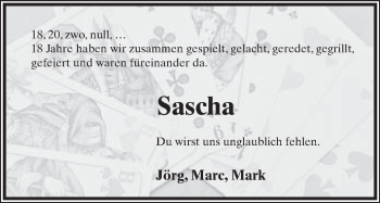 Anzeige  Sascha Richter  Lippische Landes-Zeitung