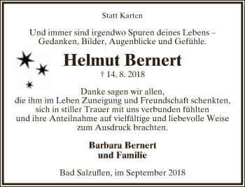 Anzeige  Helmut Bernert  Lippische Landes-Zeitung