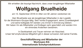 Anzeige  Wolfgang Bruelheide  Lippische Landes-Zeitung