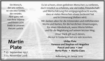 Anzeige  Martin Plate  Lippische Landes-Zeitung
