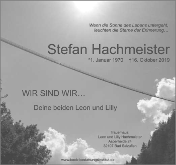 Anzeige  Stefan Hachmeister  Lippische Landes-Zeitung