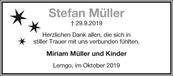Anzeige  Stefan Müller  Lippische Landes-Zeitung