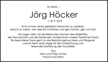 Anzeige  Jörg Höcker  Lippische Landes-Zeitung