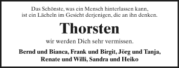 Anzeige  Thorsten Stremlow  Lippische Landes-Zeitung