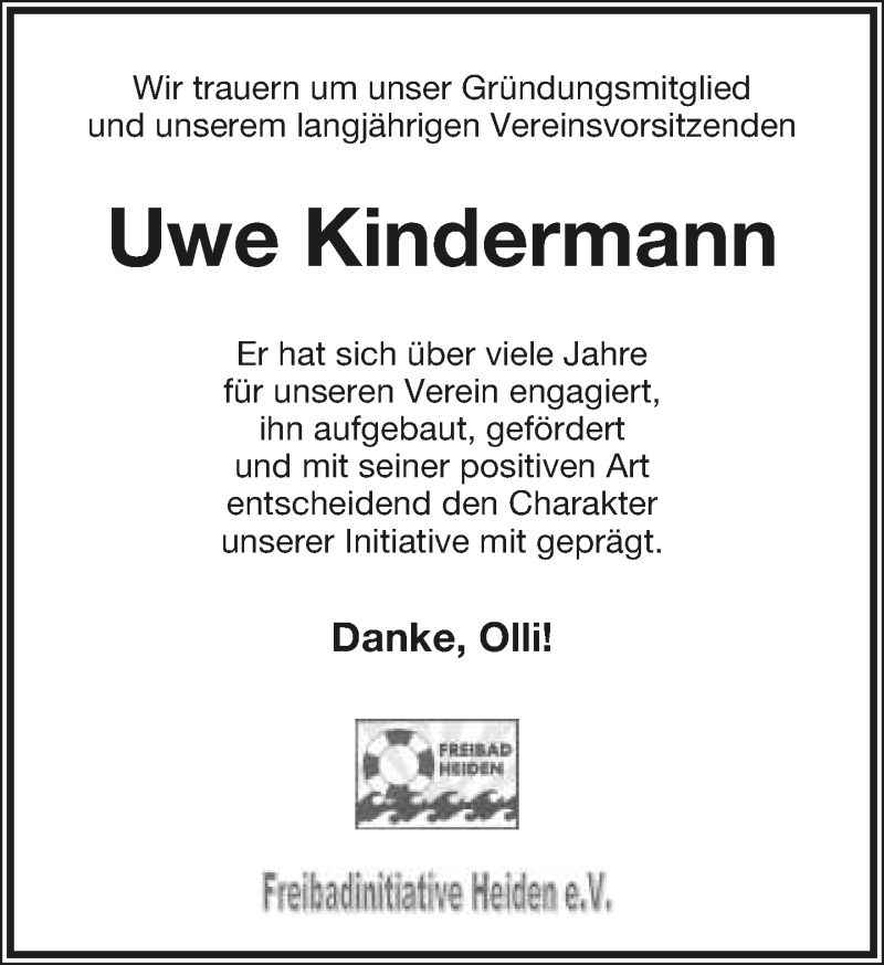  Traueranzeige für Uwe Kindermann vom 23.11.2019 aus Lippische Landes-Zeitung