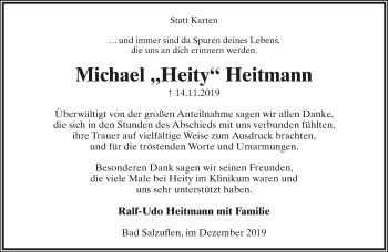 Anzeige  Michael Heitmann  Lippische Landes-Zeitung