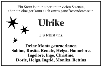 Anzeige  Ulrike   Lippische Landes-Zeitung
