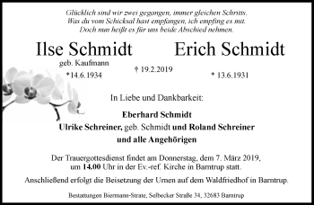 Anzeige  Erich Schmidt  Lippische Landes-Zeitung