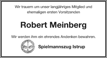 Anzeige  Robert Meinberg  Lippische Landes-Zeitung