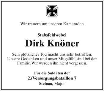 Anzeige  Dirk Knöner  Lippische Landes-Zeitung