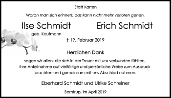 Anzeige  Erich Schmidt  Lippische Landes-Zeitung
