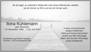 Anzeige  Ilona Kuhlemann  Lippische Landes-Zeitung