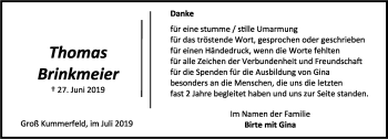 Anzeige  Thomas Brinkmeier  Lippische Landes-Zeitung