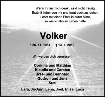 Anzeige  Volker Burchard  Lippische Landes-Zeitung