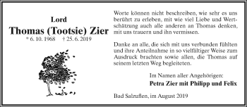 Anzeige  Thomas Zier  Lippische Landes-Zeitung