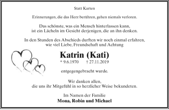 Anzeige  Katrin Winter  Lippische Landes-Zeitung