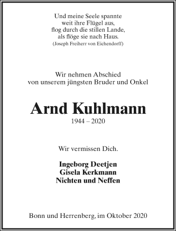 Anzeige  Arnd Kuhlmann  Lippische Landes-Zeitung