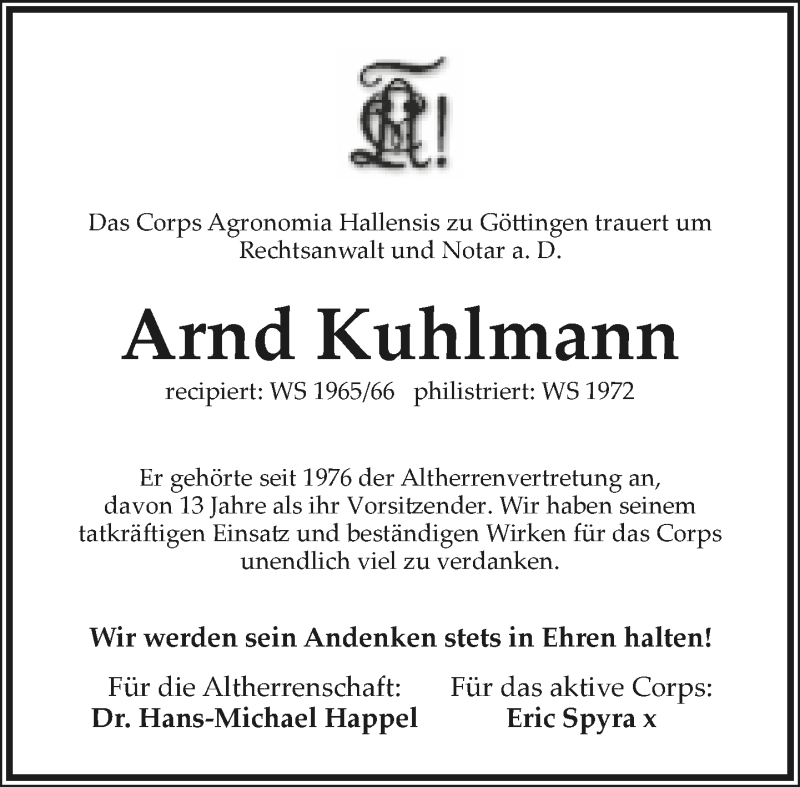  Traueranzeige für Arnd Kuhlmann vom 17.10.2020 aus Lippische Landes-Zeitung