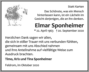 Anzeige  Elmar Sponheimer  Lippische Landes-Zeitung