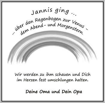 Anzeige  Jannis   Lippische Landes-Zeitung