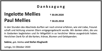 Anzeige  Paul Mellies  Lippische Landes-Zeitung