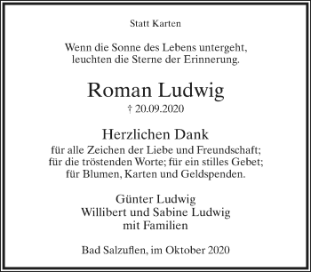Anzeige  Roman Ludwig  Lippische Landes-Zeitung