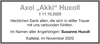 Anzeige  Axel Huxoll  Lippische Landes-Zeitung