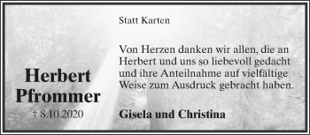 Anzeige  Herbert Pfrommer  Lippische Landes-Zeitung
