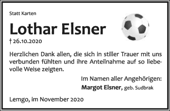 Anzeige  Lothar Elsner  Lippische Landes-Zeitung