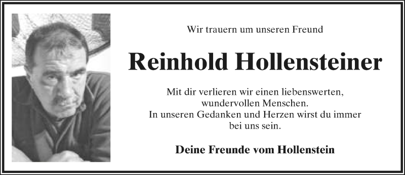  Traueranzeige für Reinhold Hollensteiner vom 14.11.2020 aus Lippische Landes-Zeitung