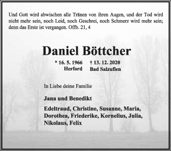 Anzeige  Daniel Böttcher  Lippische Landes-Zeitung