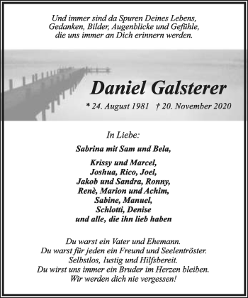 Anzeige  Daniel Galsterer  Lippische Landes-Zeitung