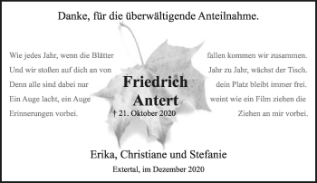 Anzeige  Friedrich Antert  Lippische Landes-Zeitung