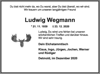 Anzeige  Ludwig Wegmann  Lippische Landes-Zeitung