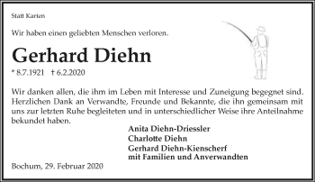 Anzeige  Gerhard Diehn  Lippische Landes-Zeitung