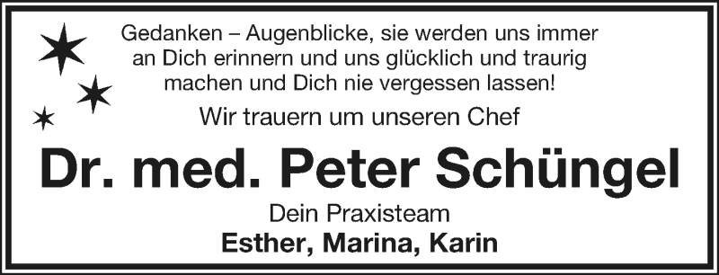  Traueranzeige für Peter Schüngel vom 07.03.2020 aus Lippische Landes-Zeitung