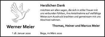 Anzeige  Werner Meier  Lippische Landes-Zeitung