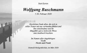 Anzeige  Wolfgang Buschmann  Lippische Landes-Zeitung