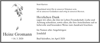 Anzeige  Heinz Gromann  Lippische Landes-Zeitung