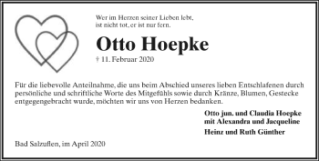 Anzeige  Otto Hoepke  Lippische Landes-Zeitung