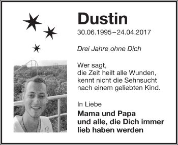 Anzeige  Dustin Janzen  Lippische Landes-Zeitung