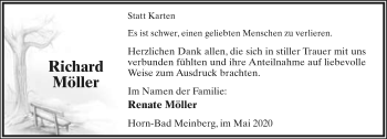 Anzeige  Richard Möller  Lippische Landes-Zeitung