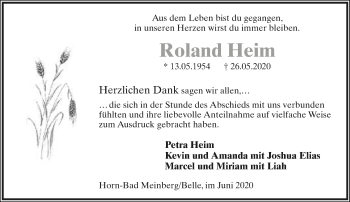 Anzeige  Roland Heim  Lippische Landes-Zeitung