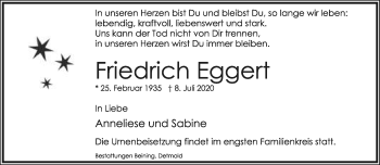 Anzeige  Friedrich Eggert  Lippische Landes-Zeitung