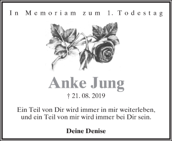 Anzeige  Anke Jung  Lippische Landes-Zeitung