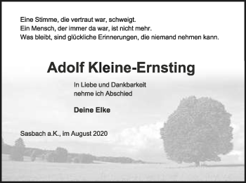 Anzeige  Adolf Kleine-Ernsting  Lippische Landes-Zeitung