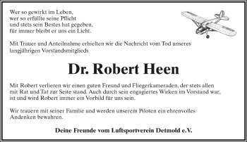 Anzeige  Robert Heen  Lippische Landes-Zeitung