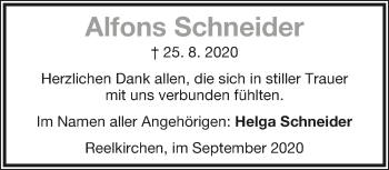 Anzeige  Alfons Schneider  Lippische Landes-Zeitung