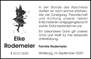 Anzeige  Elke Rodemeier  Lippische Landes-Zeitung